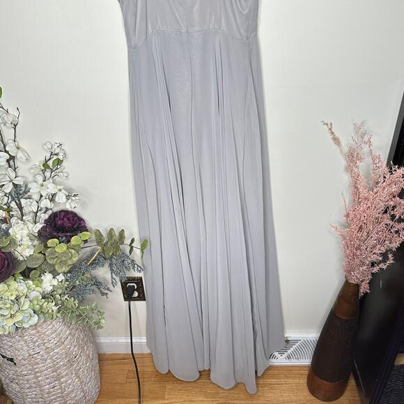 ANTHROPOLOGIE x BHLDN Eva Maxi Dress Fog Gray Sz S {H25} - Picture 10 of 13